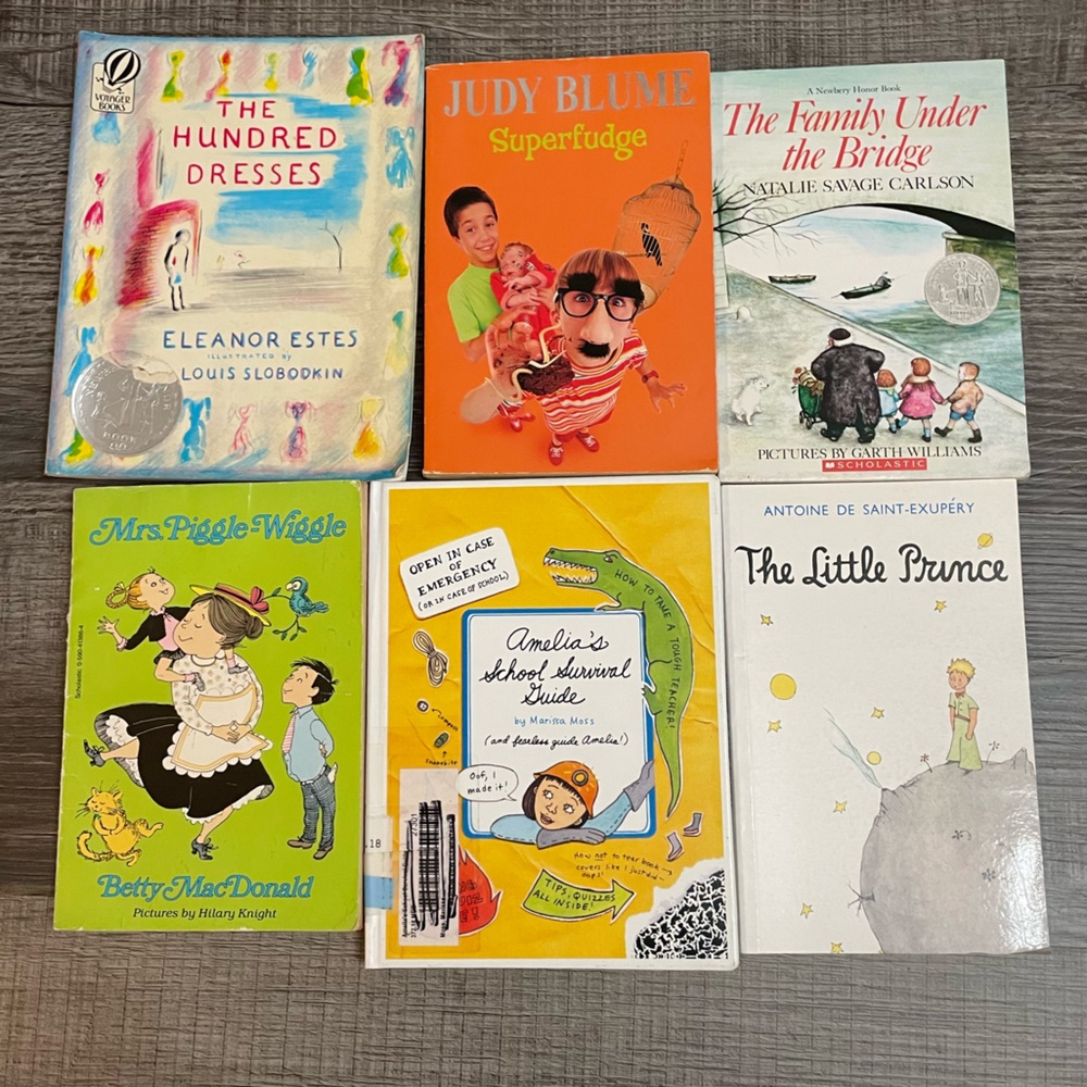 Children's Book Bundle   6 Classic Stories Superfudge, Amelia,100 Dresses +3